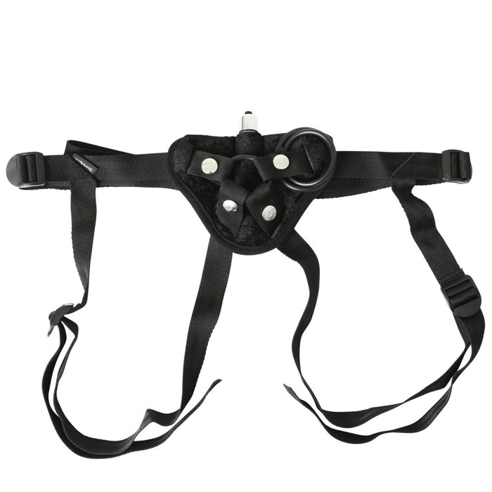Sportsheets Adjustable Vibrating Black Velvet Strap-On Harness