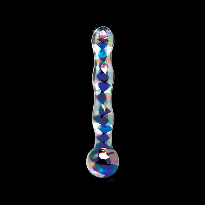 Pipedream Icicles No. 8 Wavy 7 in. Glass Dildo Blue/Clear
