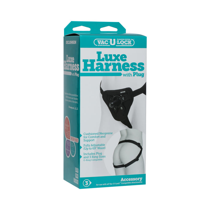 Vac-U-Lock Platinum - Luxe Harness - With Plug Black