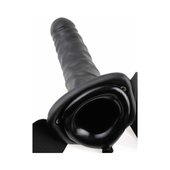 Pipedream Fetish Fantasy Series 8 in. Vibrating Hollow Strap-On Black