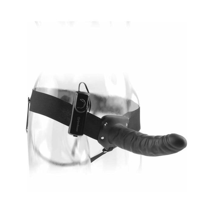 Pipedream Fetish Fantasy Series 8 in. Vibrating Hollow Strap-On Black