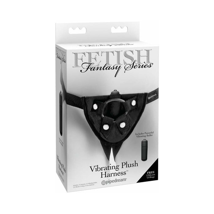 Pipedream Fetish Fantasy Series Adjustable Vibrating Plush Harness Black