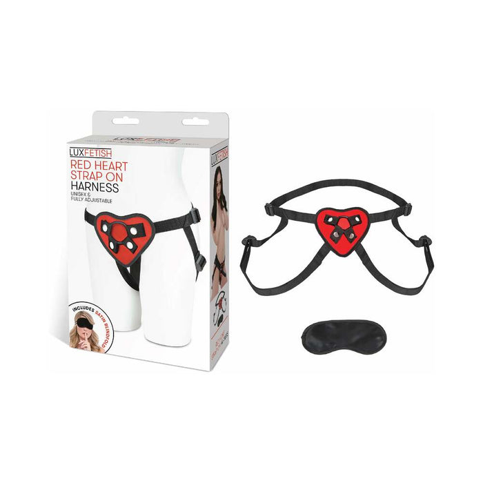 Lux Fetish Red Heart Strap-On Harness