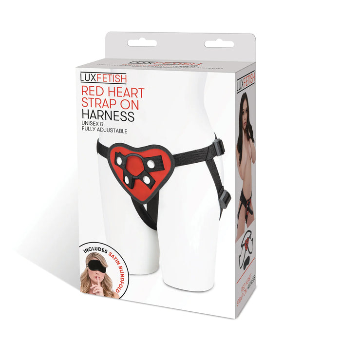 Lux Fetish Red Heart Strap-On Harness