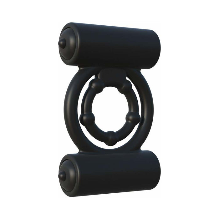 Pipedream Fantasy C-Ringz Extreme Double Trouble Vibrating Cockring Black