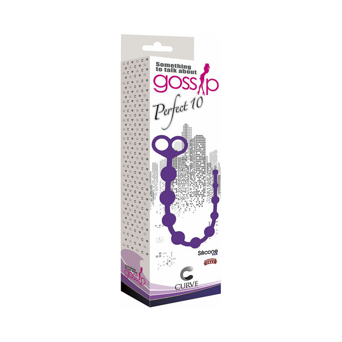 Curve Toys Gossip Perfect 10 Silicone Anal Beads Violet