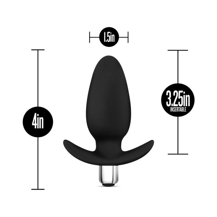 Blush Luxe Little Thumper Vibrating Silicone Anal Plug Black