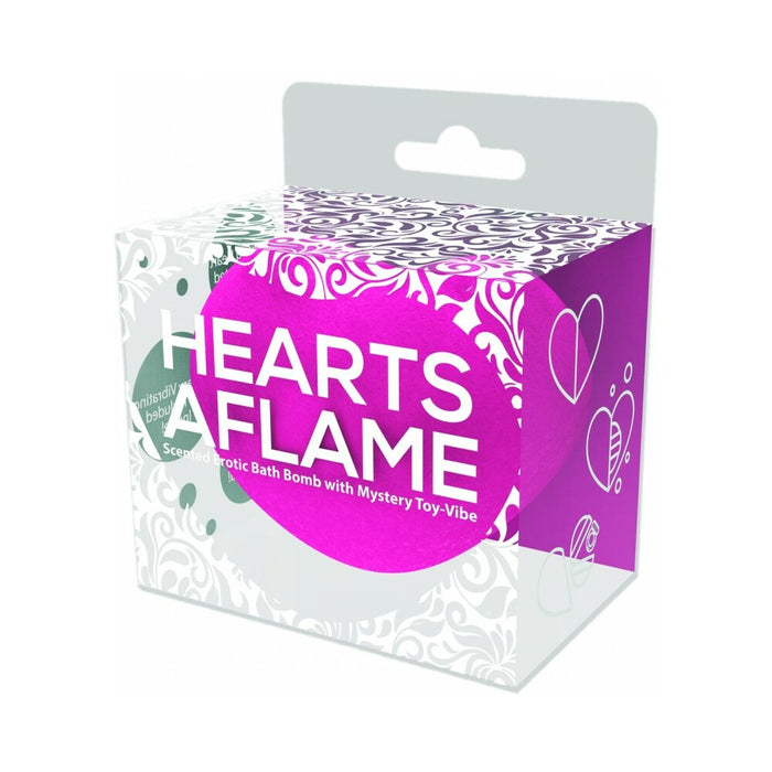 Hearts Aflame Erotic Lovers Bath Bomb Heart-Shape Scented Bath Bomb With Mystery Toy Vibe