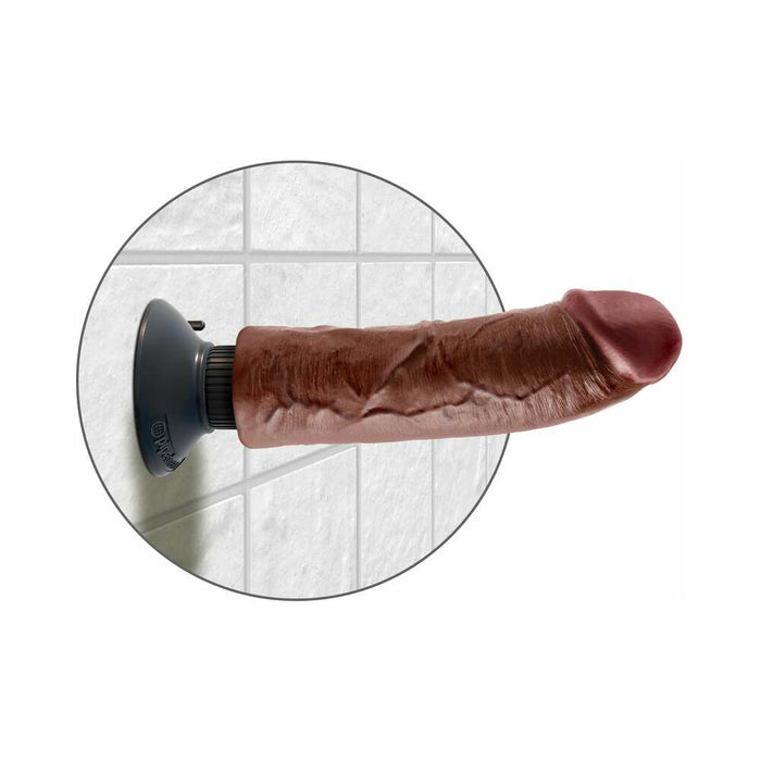 Pipedream King Cock 8 in. Vibrating Cock Poseable Dildo With Suction Cup Brown