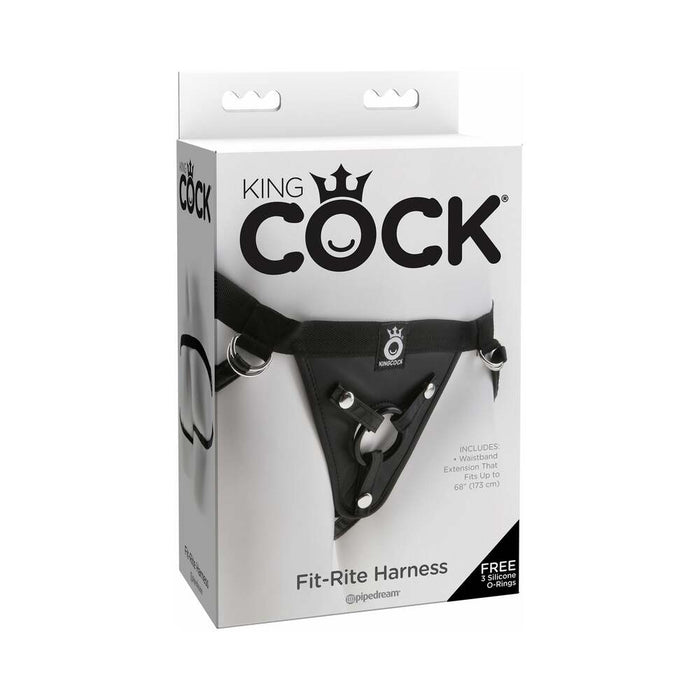 Pipedream King Cock Adjustable Fit Rite Harness Black