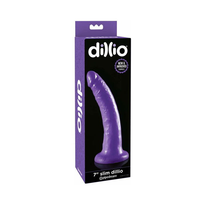 Pipedream Dillio 7 in. Slim Realistic Dildo With Suction Cup Purple