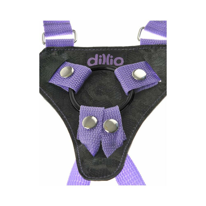 Pipedream Dillio Adjustable 7 in. Strap-On Suspender Harness Set Purple