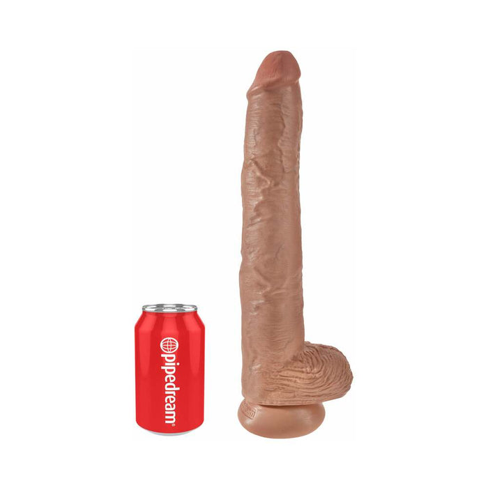 Pipedream King Cock 14 in. Cock With Balls Realistic Suction Cup Dildo Tan