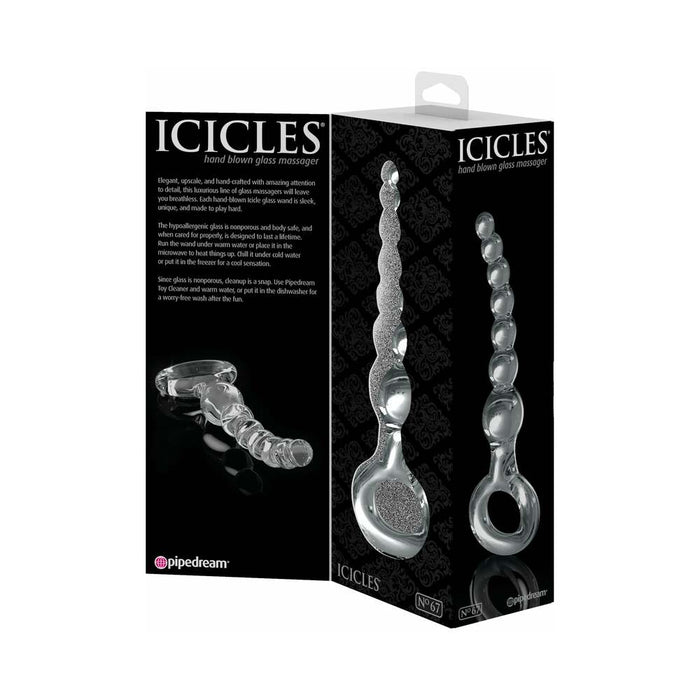 Pipedream Icicles No. 67 Beaded Glass Massager Clear