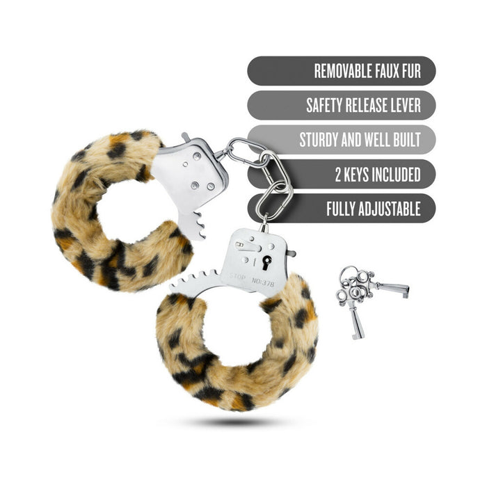 Blush Temptasia Adjustable Faux Fur Cuffs Leopard