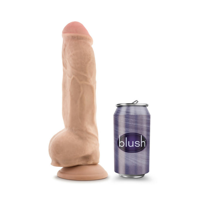 Blush Au Naturel Big Boy 10 in. Posable Dual Density Dildo with Balls & Suction Cup Beige