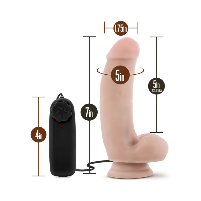 Blush Loverboy The Quarterback 7 in. Vibrating Dildo with Balls & Suction Cup Beige