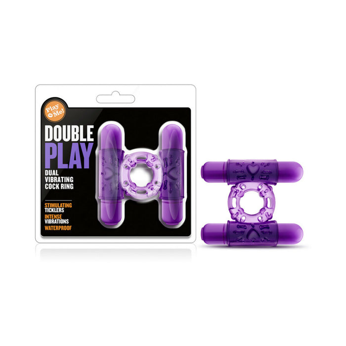 Blush Play with Me Double Play Dual Vibrating Cockring Purple