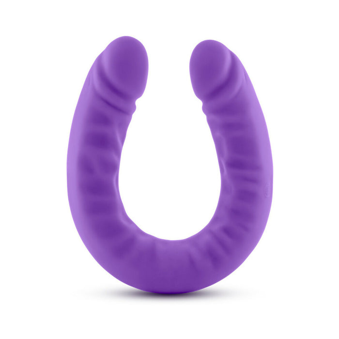 Blush Ruse Realistic 18 in. Silicone Slim Double Dong Dual Ended Dildo Purple