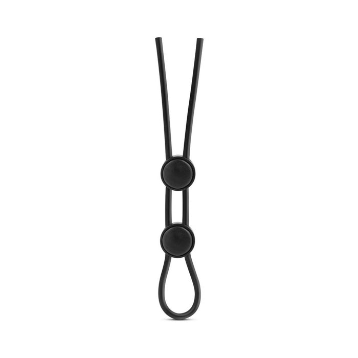 Blush Stay Hard Silicone Double Loop Lasso/Bolo Cockring Black