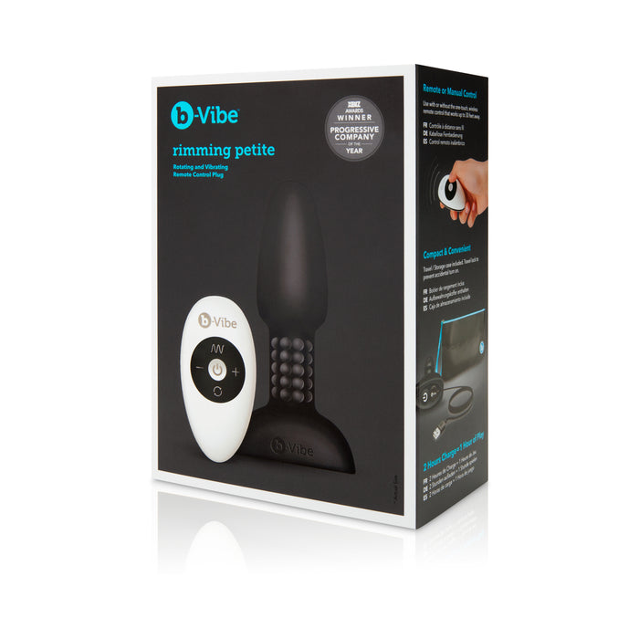 b-Vibe Rimming Petite Rotating and Vibrating Remote Control Plug Black