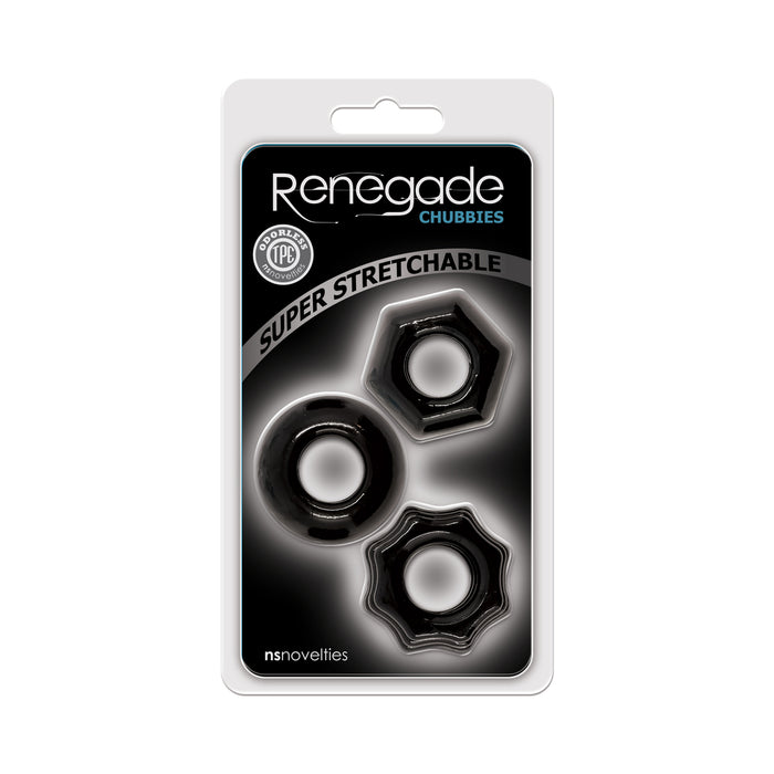 Renegade Chubbies Cock Rings 3-Pack Black