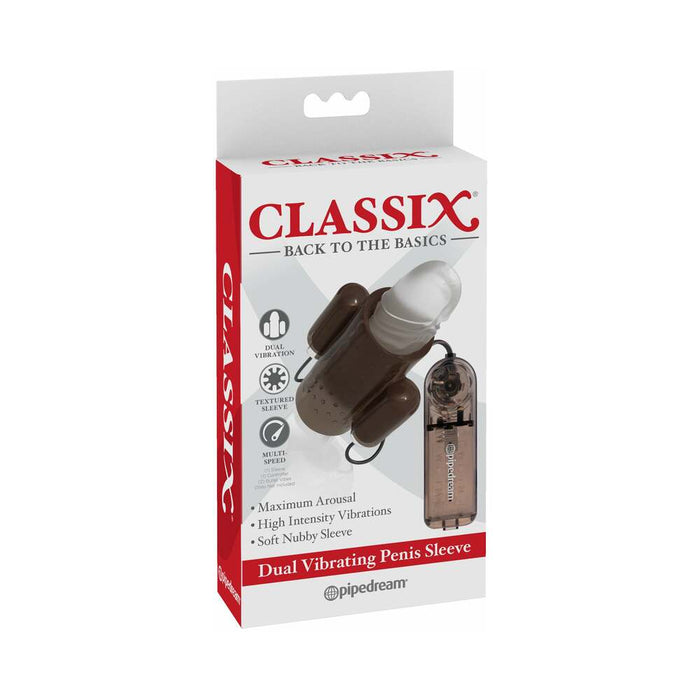 Pipedream Classix Dual Vibrating Penis Sleeve Smoke
