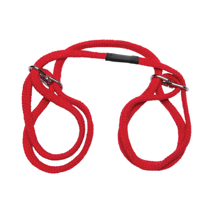 Japanese Style Bondage - 100% Cotton Wrist or Ankle Cotton Cuffs Red
