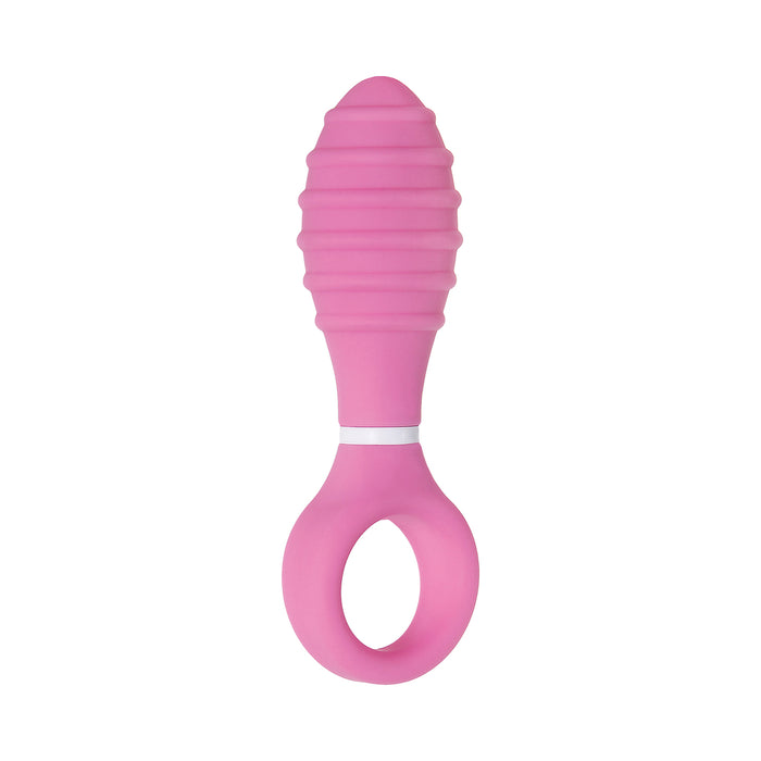Evolved Double Date Rechargeable Silicone Vibrating Anal Plug and Clit Stimulator Couples Set Pink