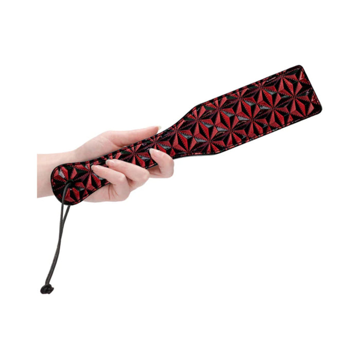 Ouch! Luxury Diamond-Patterned Paddle Burgundy