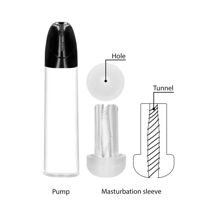 Shots Pumped Rechargeable Smart Cyber Penis Pump Clear