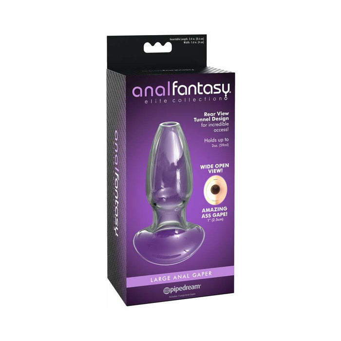 Pipedream Anal Fantasy Elite Collection Large Anal Gaper Glass Tunnel Plug Clear