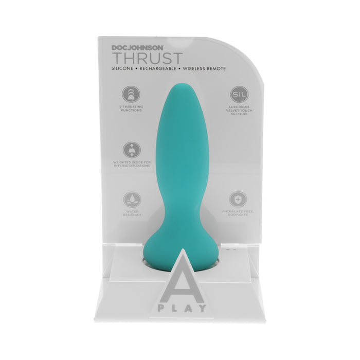A-Play Thrust Adventurous Rechargeable Silicone Anal Plug with Remote Teal