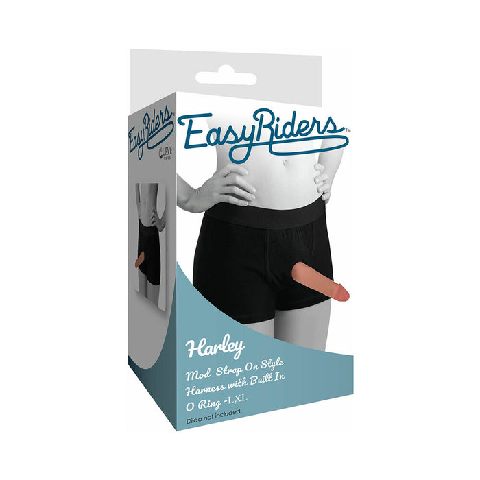Curve Toys Easy Riders Harley Mod Strap-On Style Harness with Built-in O-Ring Black L/XL
