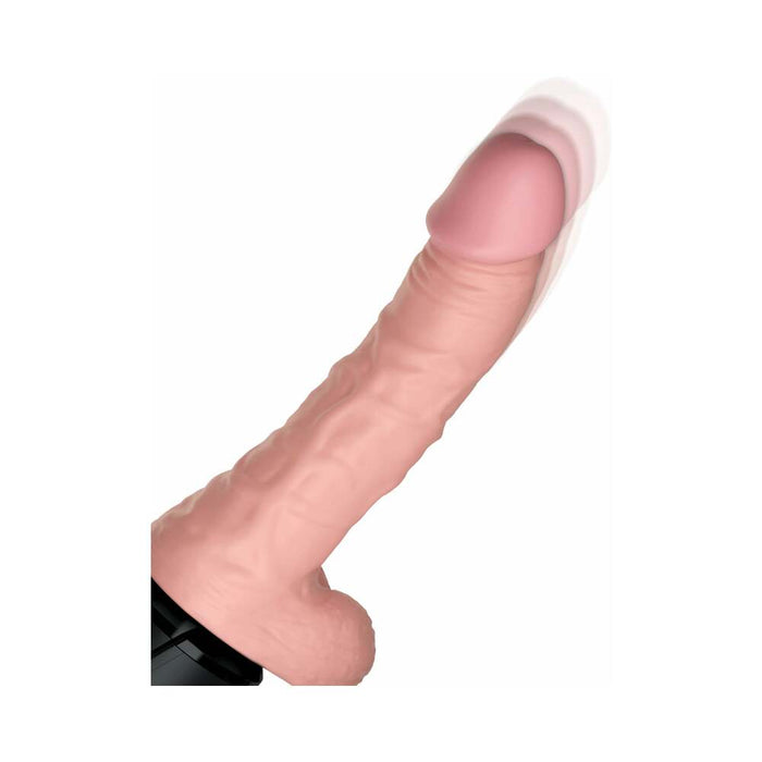 Pipedream King Cock Plus 6.5 in. Thrusting Cock With Balls Rechargeable Realistic Vibrator Beige