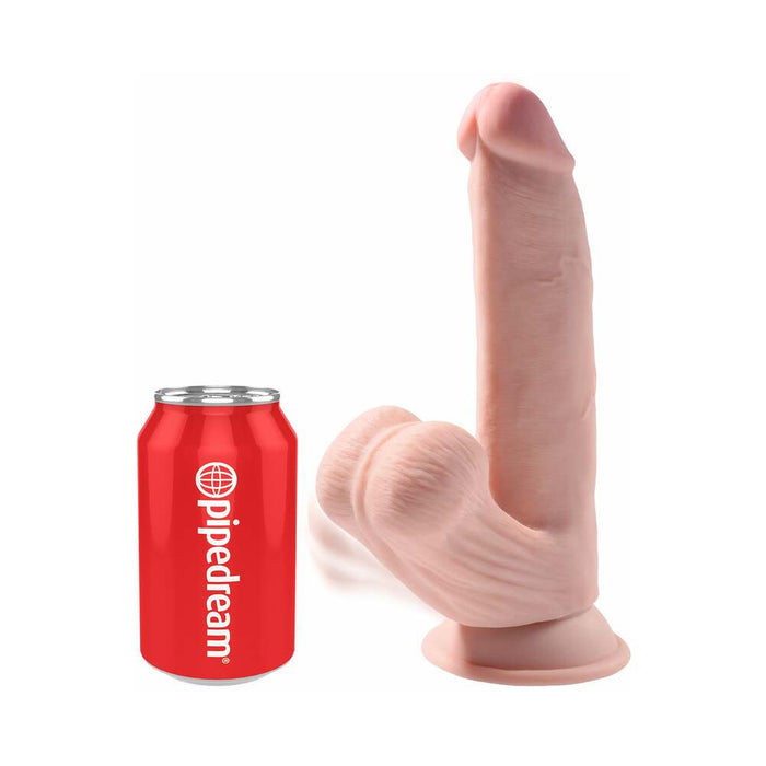 Pipedream King Cock Plus 8 in. Triple-Density Cock With Swinging Balls Dildo Beige
