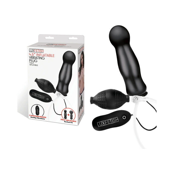 Lux Fetish 4.5 in. Inflatable Vibrating Plug Remote-Controlled