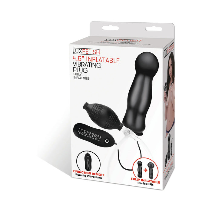 Lux Fetish 4.5 in. Inflatable Vibrating Plug Remote-Controlled
