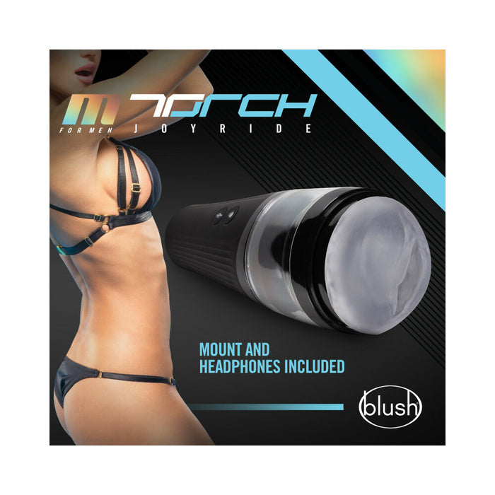 Blush M for Men Torch Joyride Rechargeable Hands-Free Thrusting Masturbator Frosted