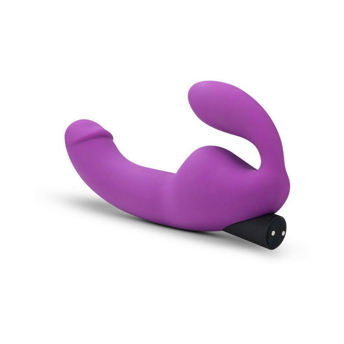 Blush Temptasia Cyrus 8.5 in. Silicone Strapless Strap-On Dildo with Bullet Vibrator Purple