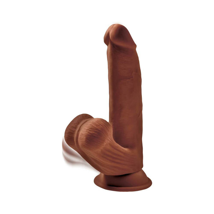 Pipedream King Cock Plus 8 in. Triple Density Cock With Swinging Balls Dildo Brown