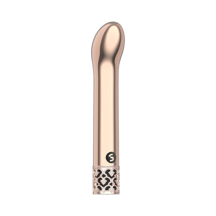 Shots Royal Gems Jewel Rechargeable Curved ABS Bullet Vibrator Rose Gold