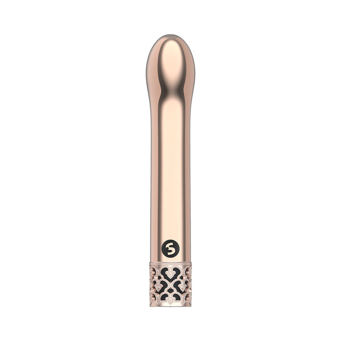 Shots Royal Gems Jewel Rechargeable Curved ABS Bullet Vibrator Rose Gold