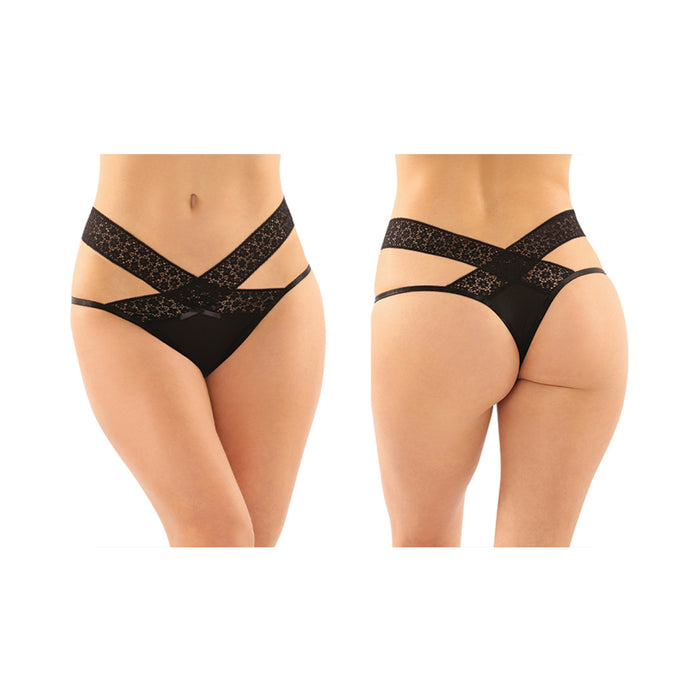 Fantasy Lingerie Daphne Microfiber Brazilian-Cut Panty 6-Pack Black S/M
