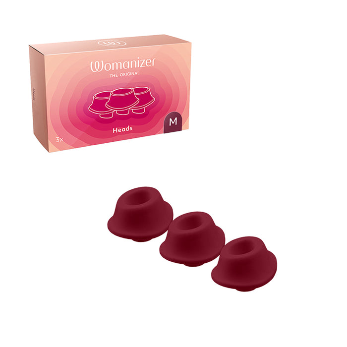 Womanizer 3-Pack Type A Replacement Stimulation Heads Bordeaux M