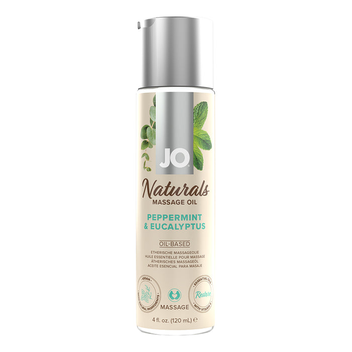JO Naturals Massage Oil Peppermint & Eucalyptus 4 oz.