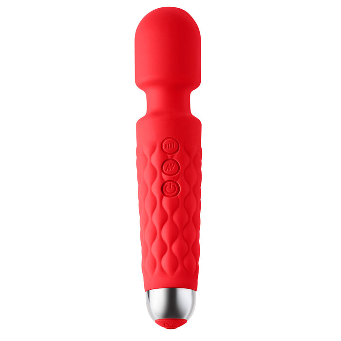 Luv Inc Lw96 Large Wand Rechargeable Flexible Silicone Vibrator Red