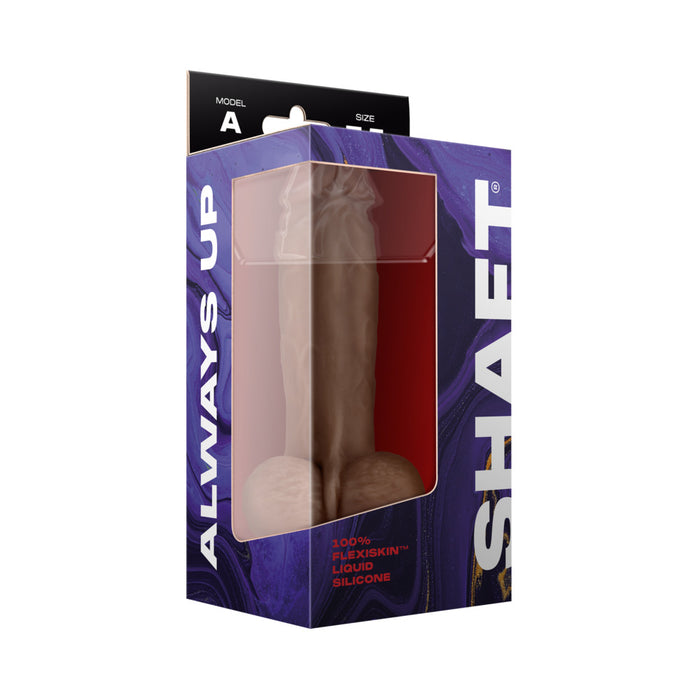 Shaft Model A: 7.5 in. Dual Density Silicone Dildo with Balls Oak