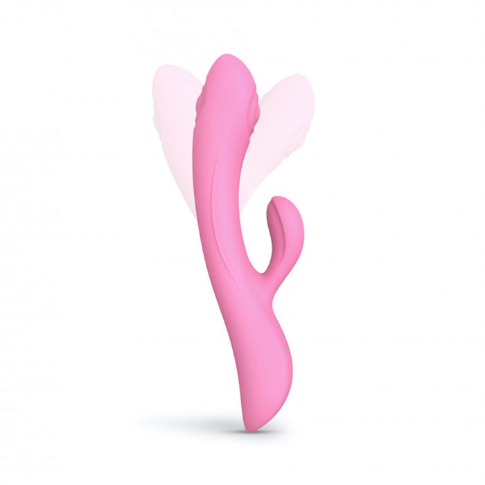 Love to Love Bunny & Clyde Rechargeable Tapping Rabbit Silicone Vibrator Pink Passion