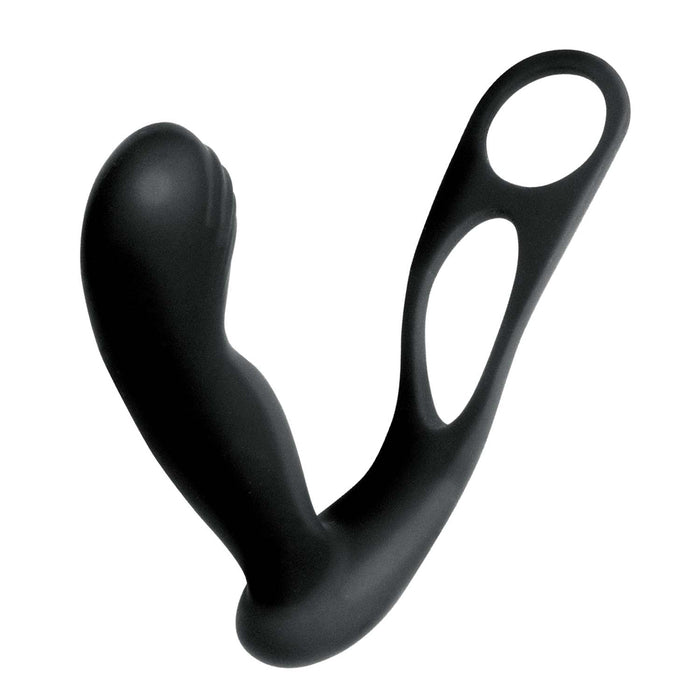 Butts Up Prostate Massager With Scrotum & Cock Ring Black